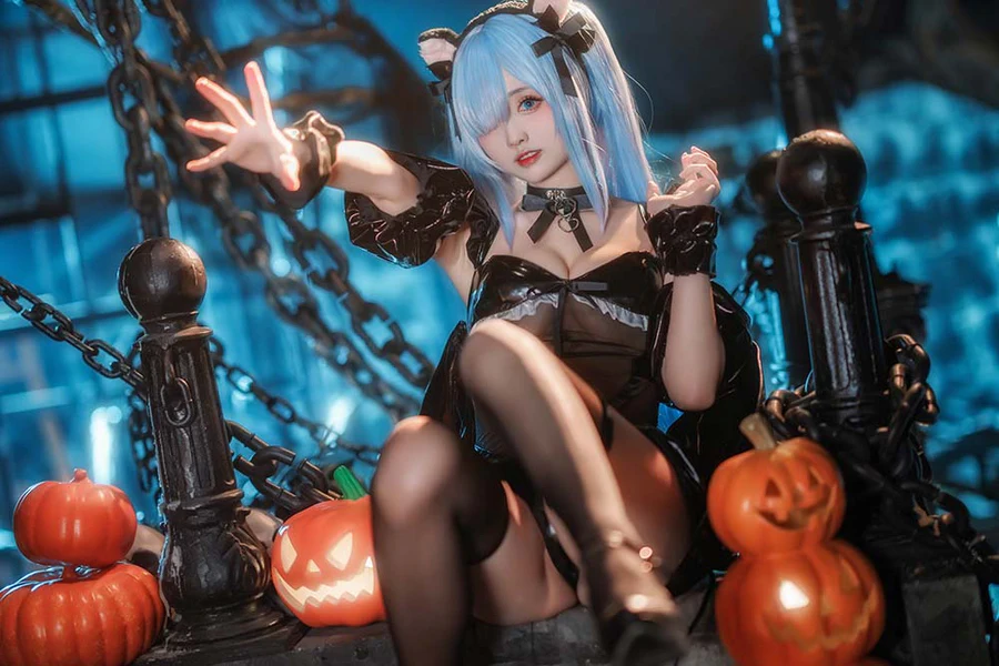 大大卷卷小卷 – 碧蓝航线雅努斯 万圣喵喵惊悚夜 Cosplay-第2张