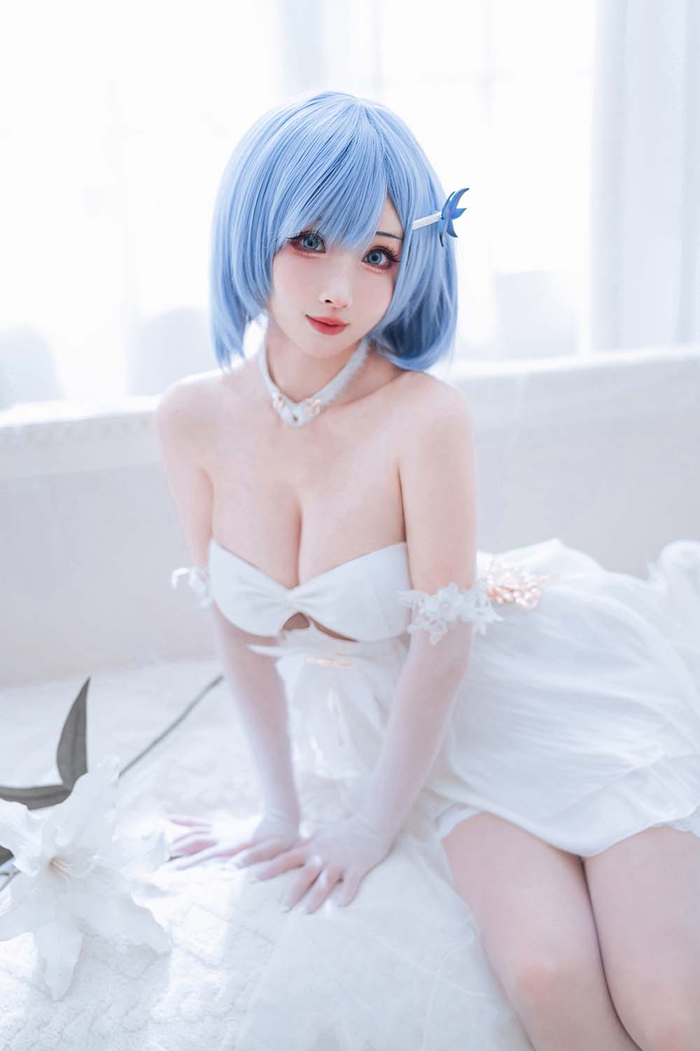 rioko凉凉子(肉扣热热子) – 恰巴耶夫 白骑兵的旋律礼服 Cosplay-第1张