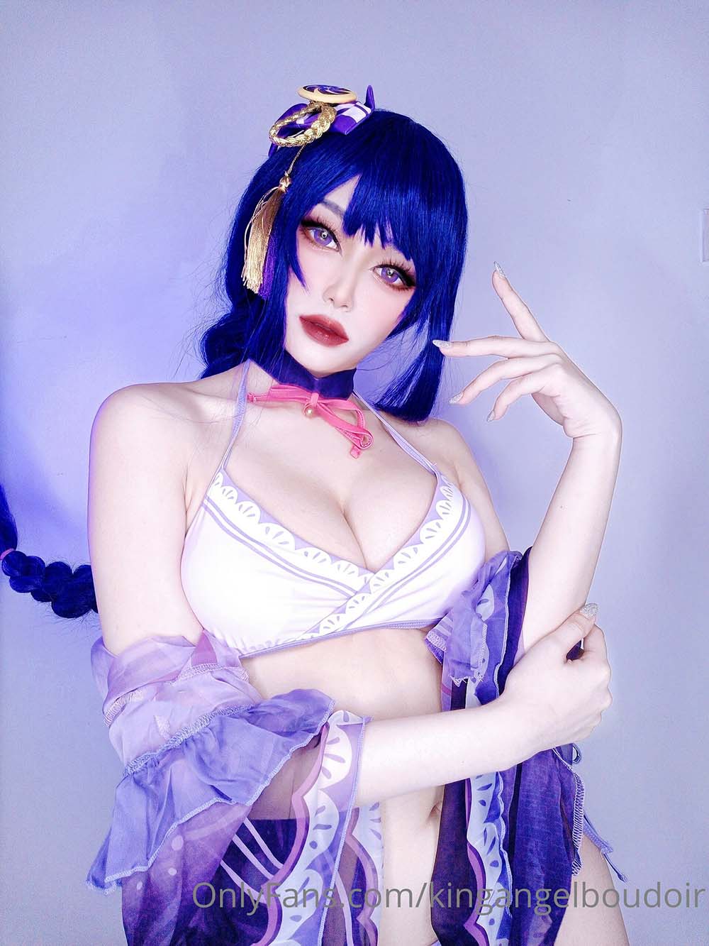 King Angel – Raiden Shogun Swimsuit Cosplay-第1张