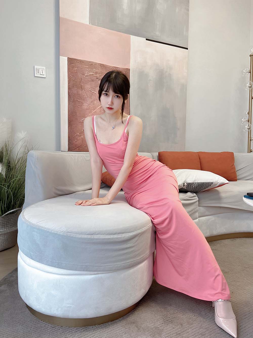 不呆猫 – 浴室粉色激凸人妻 Cosplay-第1张