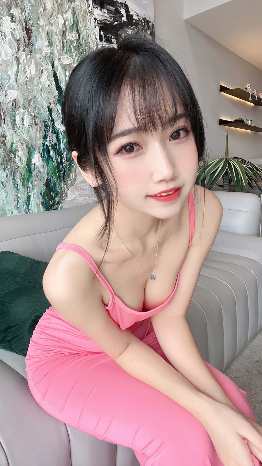 不呆猫 – 浴室粉色激凸人妻 Cosplay-第2张