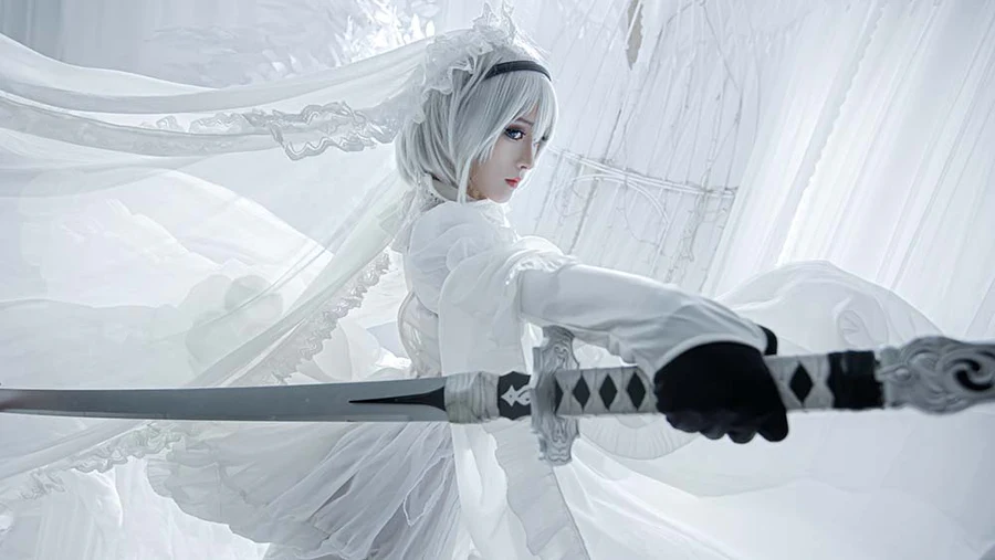 奶狮不咬人 – 白2B Cosplay-第2张