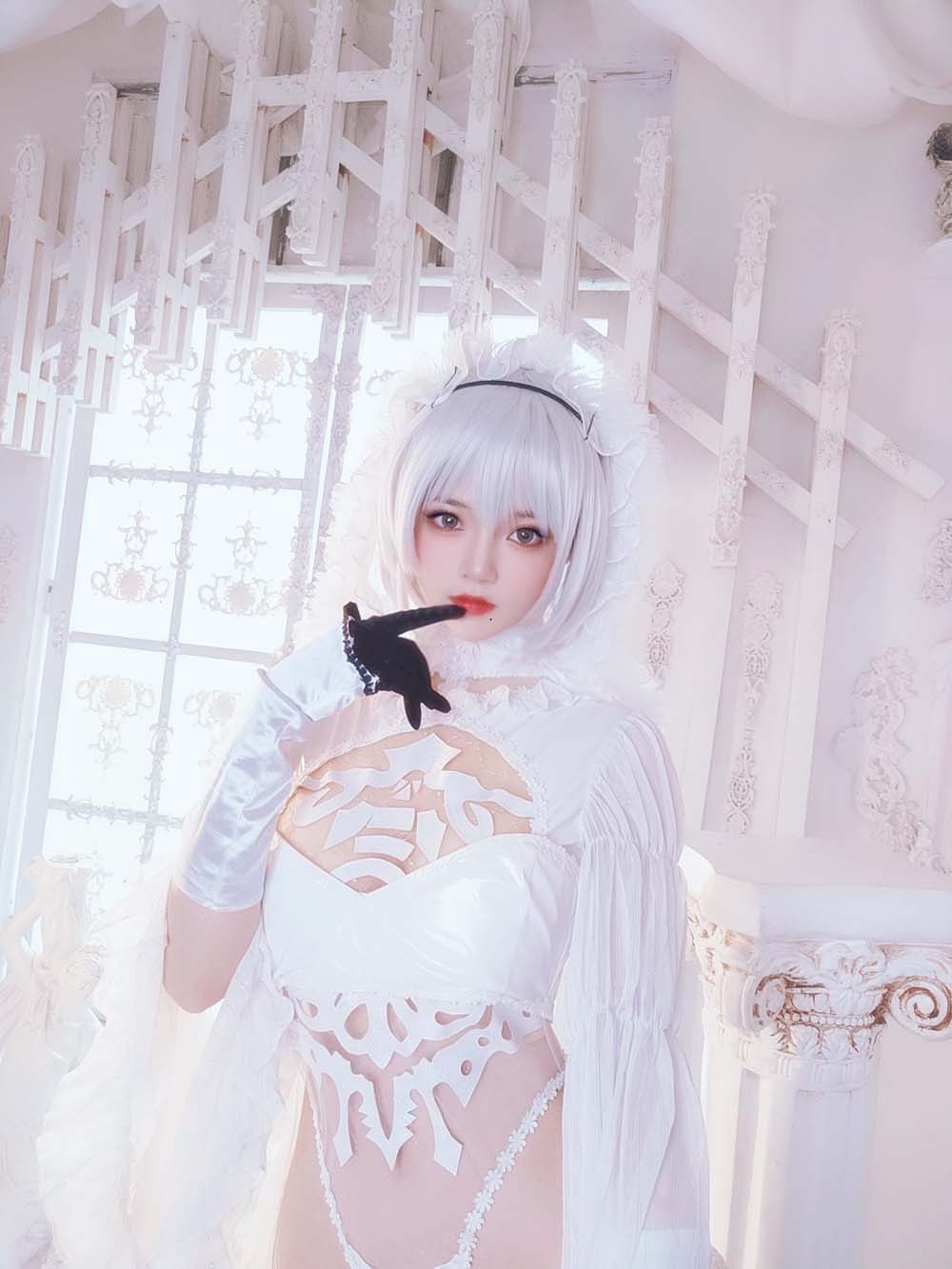 桜桃喵 – 2B花嫁 Cosplay-第1张