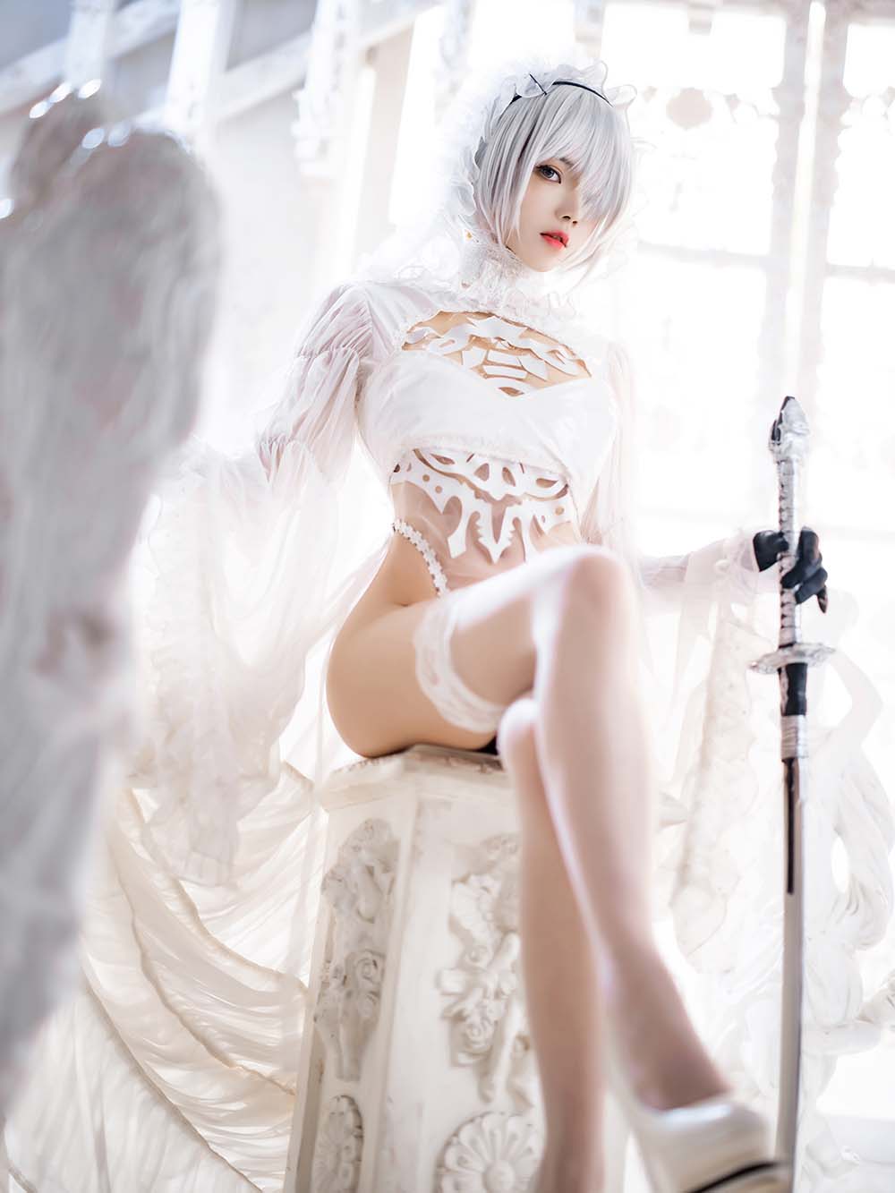 桜桃喵 – 2B花嫁 Cosplay-第2张
