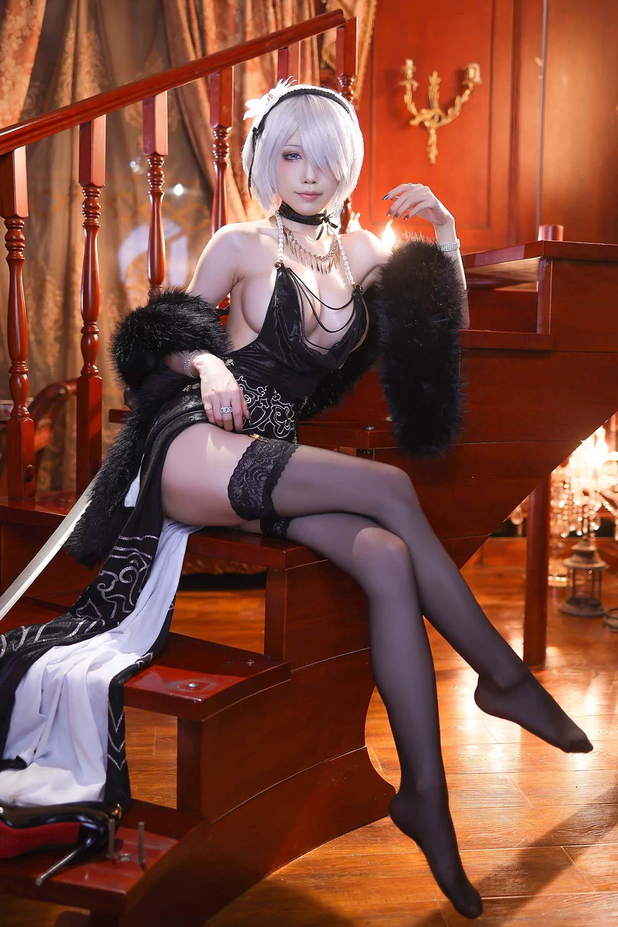 水淼aqua – ヨルハ二号B型 同人ドレスVer Cosplay-第1张