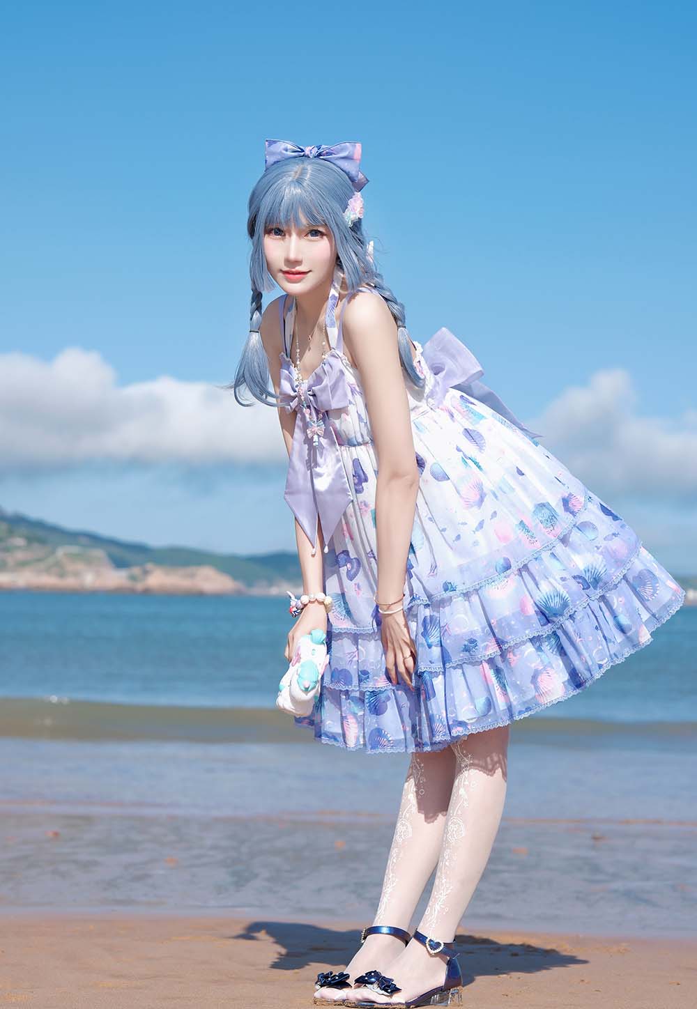 彩芸_Nebula – 渐变贝壳白紫 Cosplay-第1张