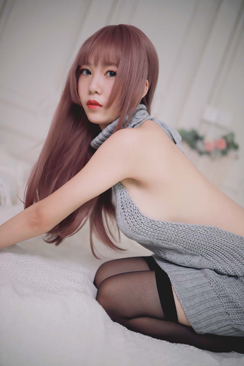 抖娘-利世 – 毛衣 Cosplay-第1张
