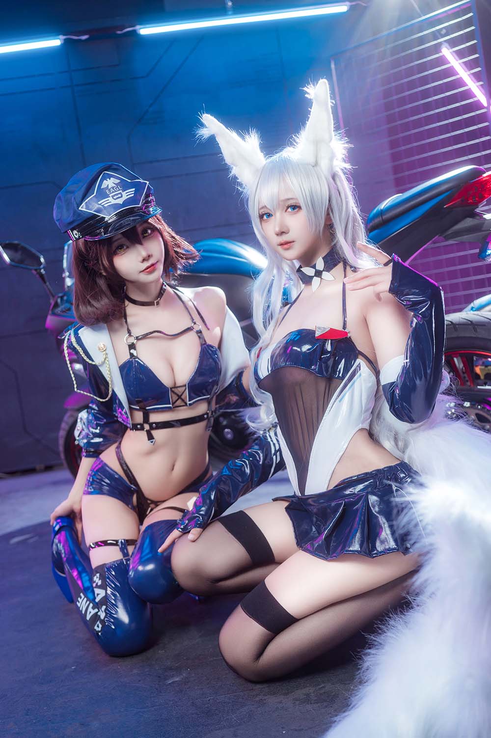 艾西aiwest – & 喜欢爱理吗 – 碧蓝航线 巴尔的摩&信浓 赛车女郎 Cosplay-第1张