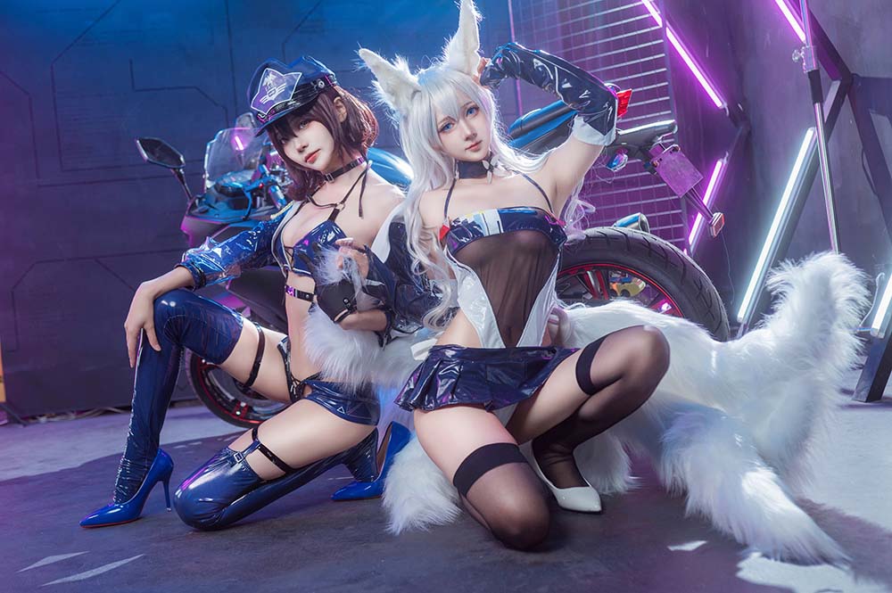 艾西aiwest – & 喜欢爱理吗 – 碧蓝航线 巴尔的摩&信浓 赛车女郎 Cosplay-第2张