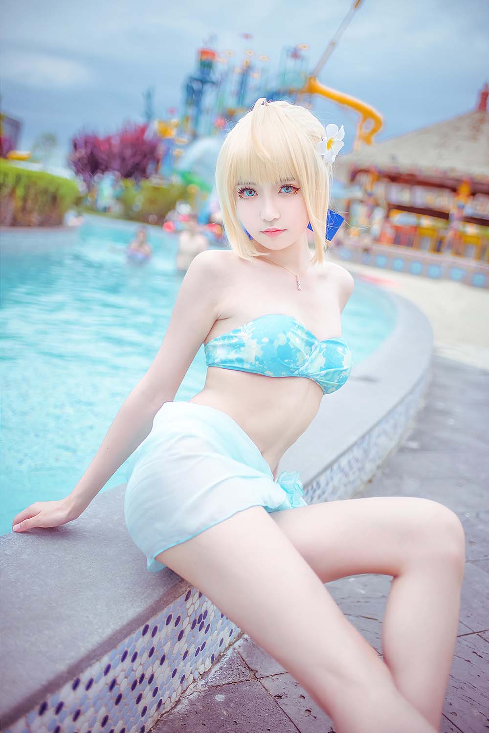 这个泡泡就是逊啦 – 阿尔托莉雅泳装 Cosplay-第1张