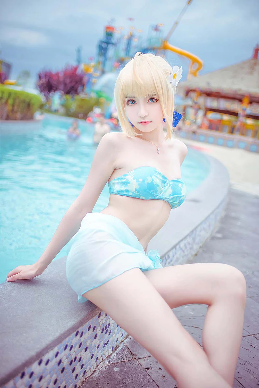 这个泡泡就是逊啦 – 阿尔托莉雅泳装 Cosplay-第1张