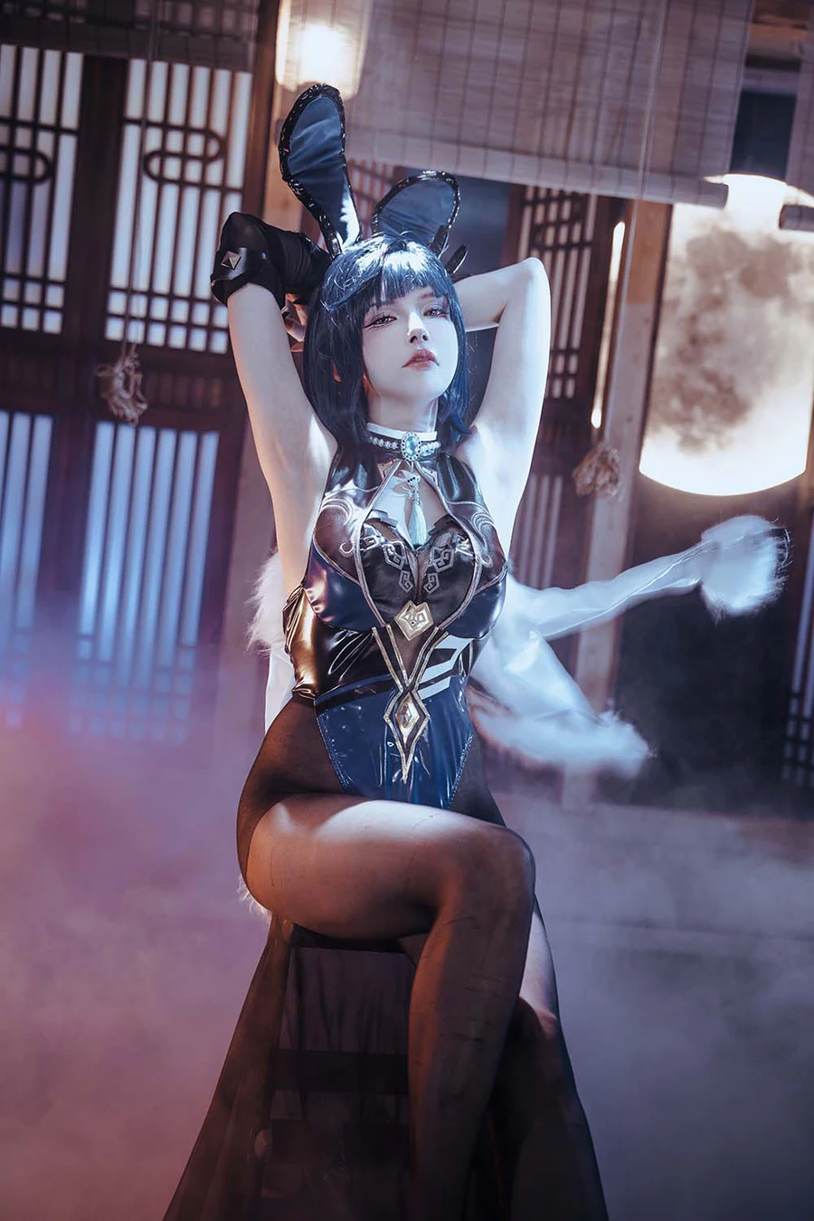 秋和柯基(夏小秋秋秋) – 夜兰 兔女郎 Cosplay-第1张