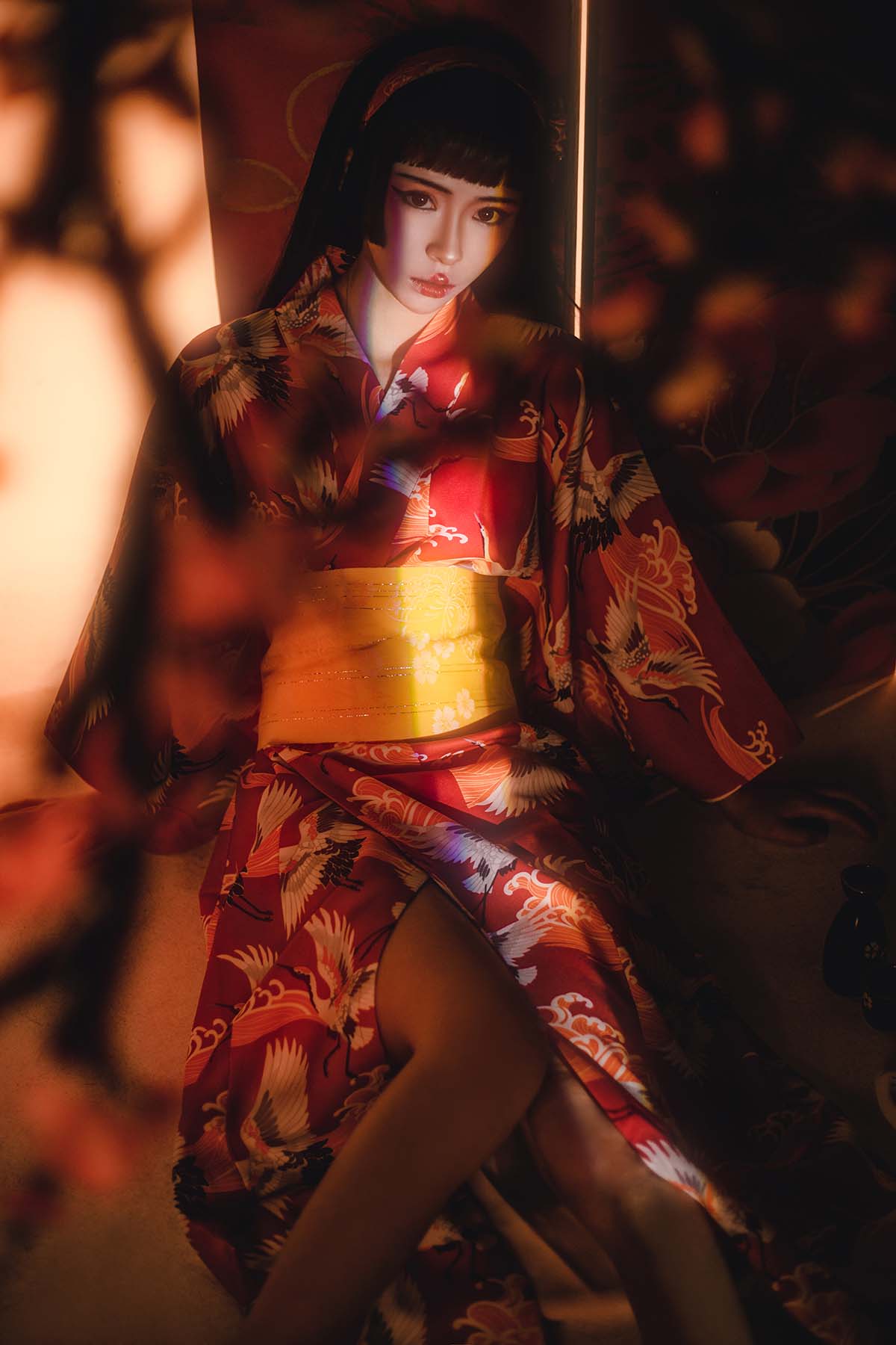虫皿虫皿 – 日式和服武士艺伎 Cosplay-第1张
