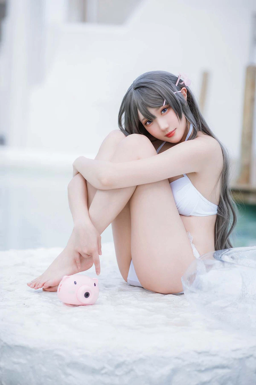 瓜希酱 – 樱岛麻衣 泳装 Cosplay-第1张