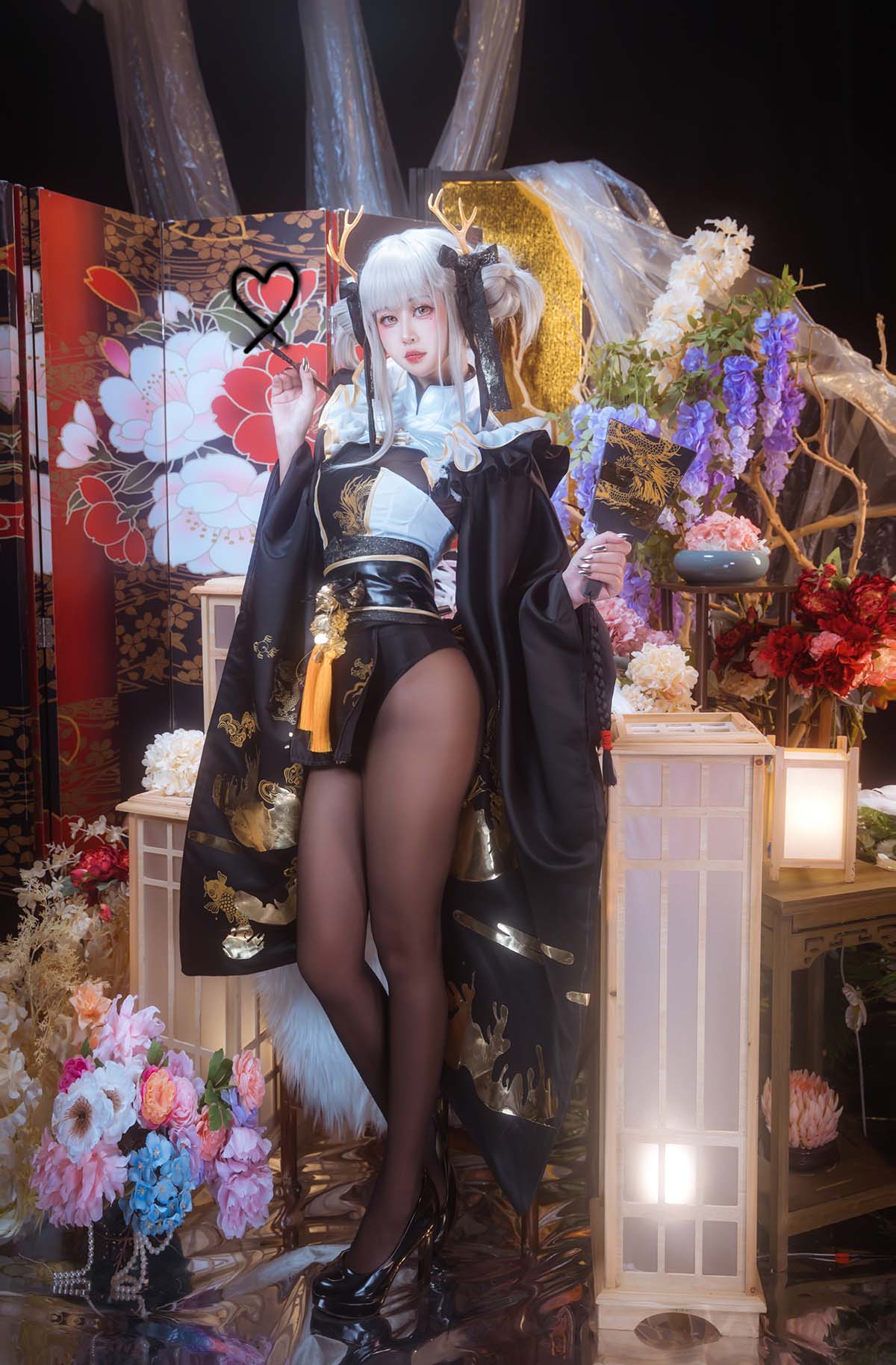 萌芽儿o0 – 白兔和服 Cosplay-第1张
