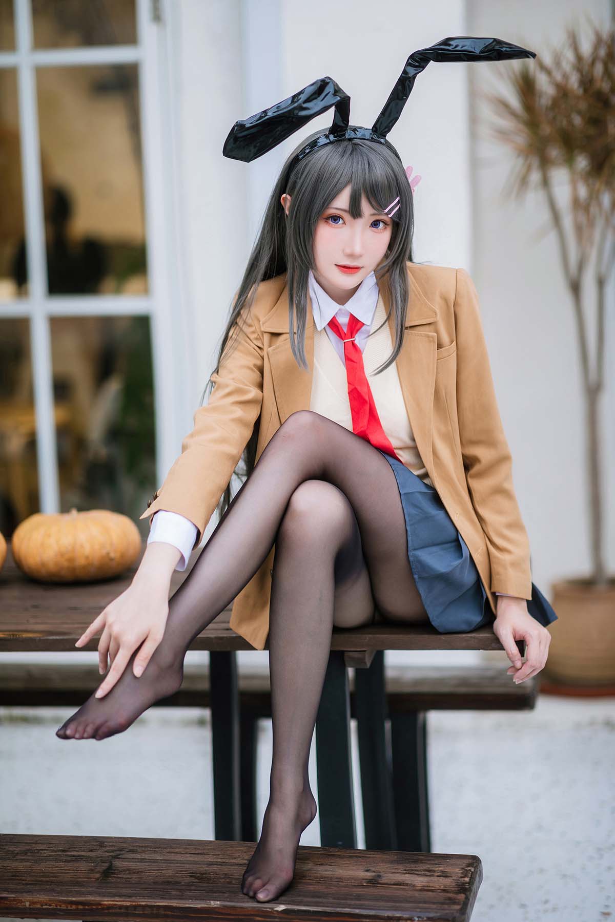 瓜希酱 – 樱岛麻衣 校服 Cosplay-第1张