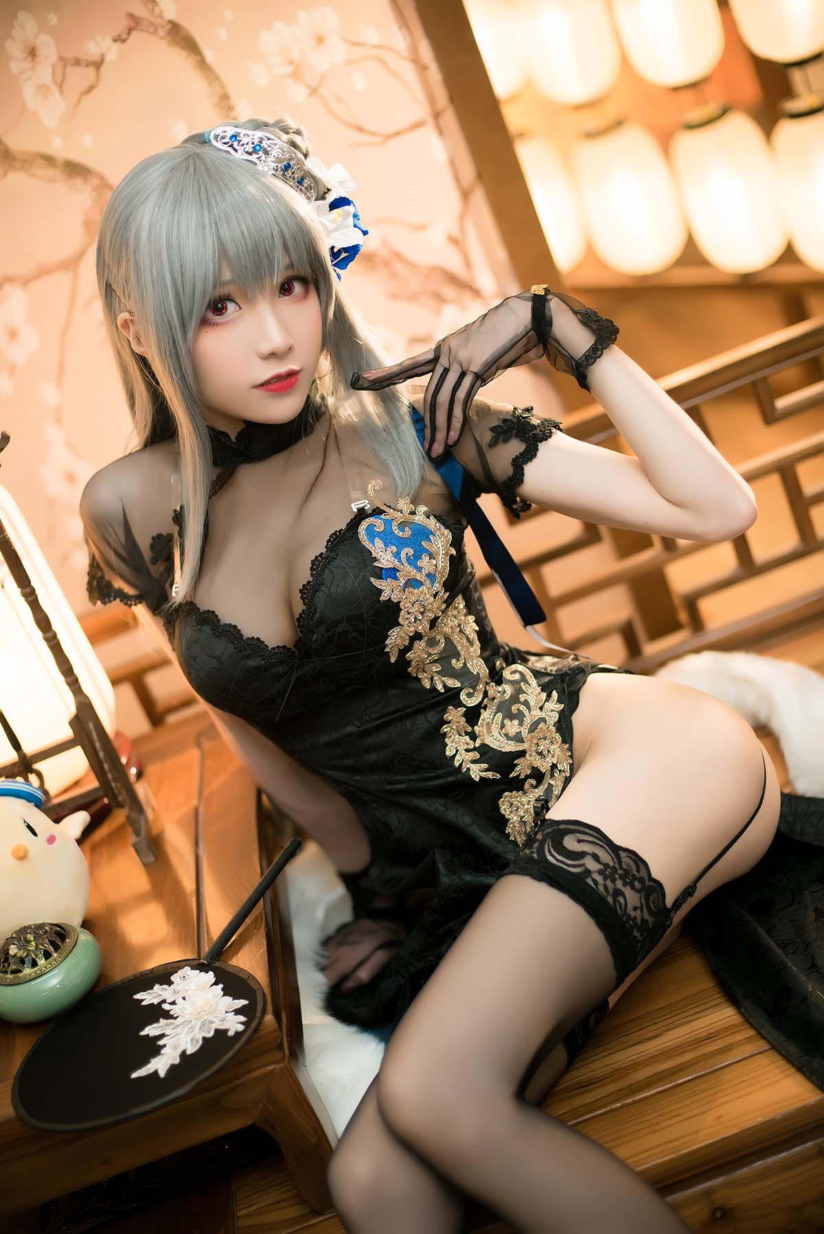 Tomoyo酱 – 碧蓝 路易九世旗袍 Cosplay-第1张