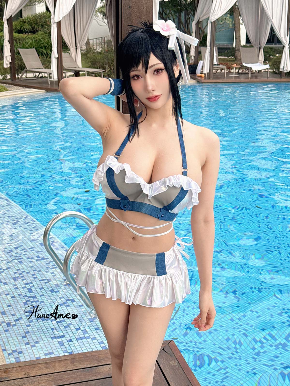 Hane Ame 雨波写真 – 最终幻想 蒂法泳装 Cosplay-第1张