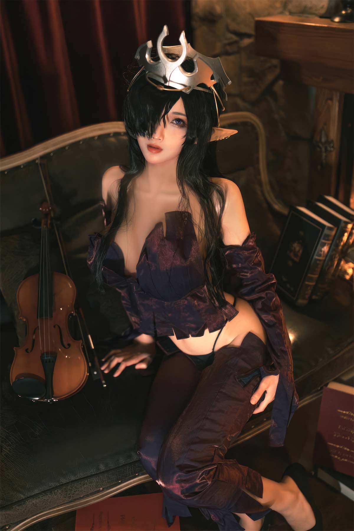 杏仁曲奇 – 黑兽 精灵女王 Cosplay-第1张