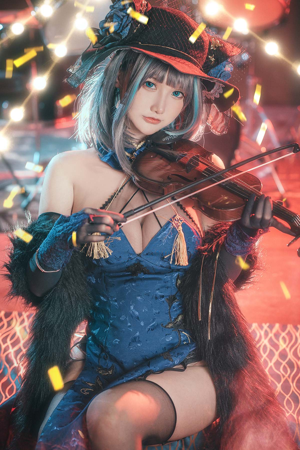仙九Airi – 柴郡旗袍 Cosplay-第1张