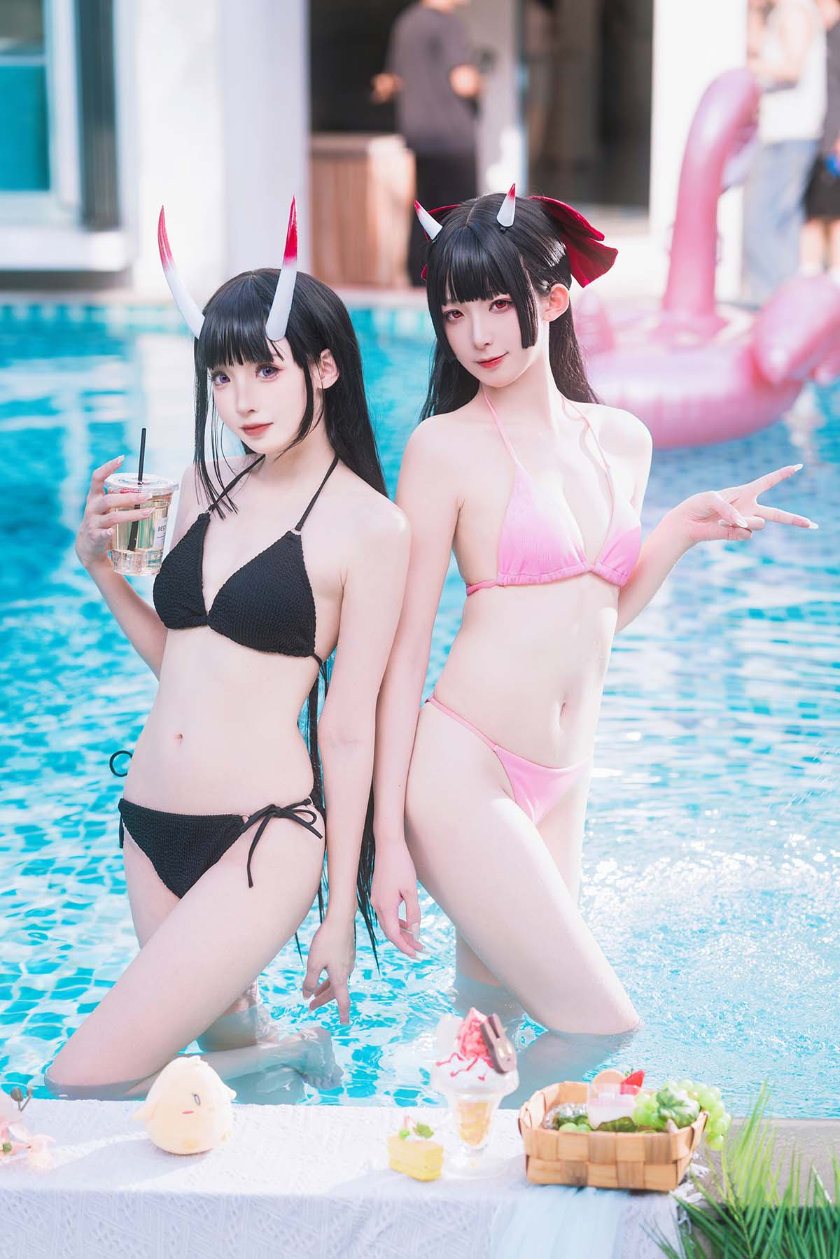 封疆疆v x 祖木子 – 能代 x 酒匂泳装 Cosplay-第1张