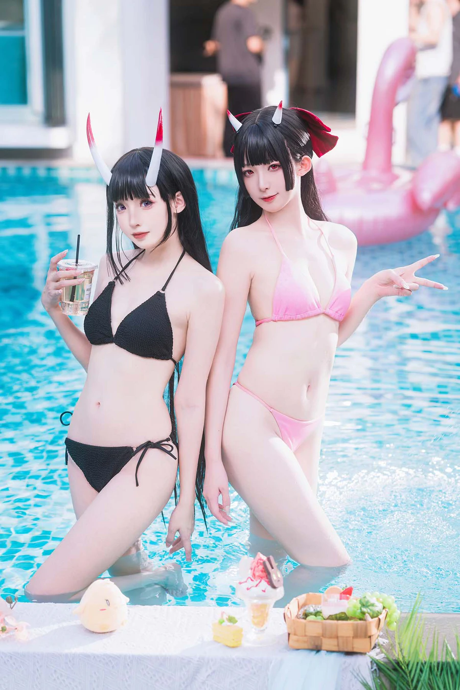 封疆疆v x 祖木子 – 能代 x 酒匂泳装 Cosplay-第1张