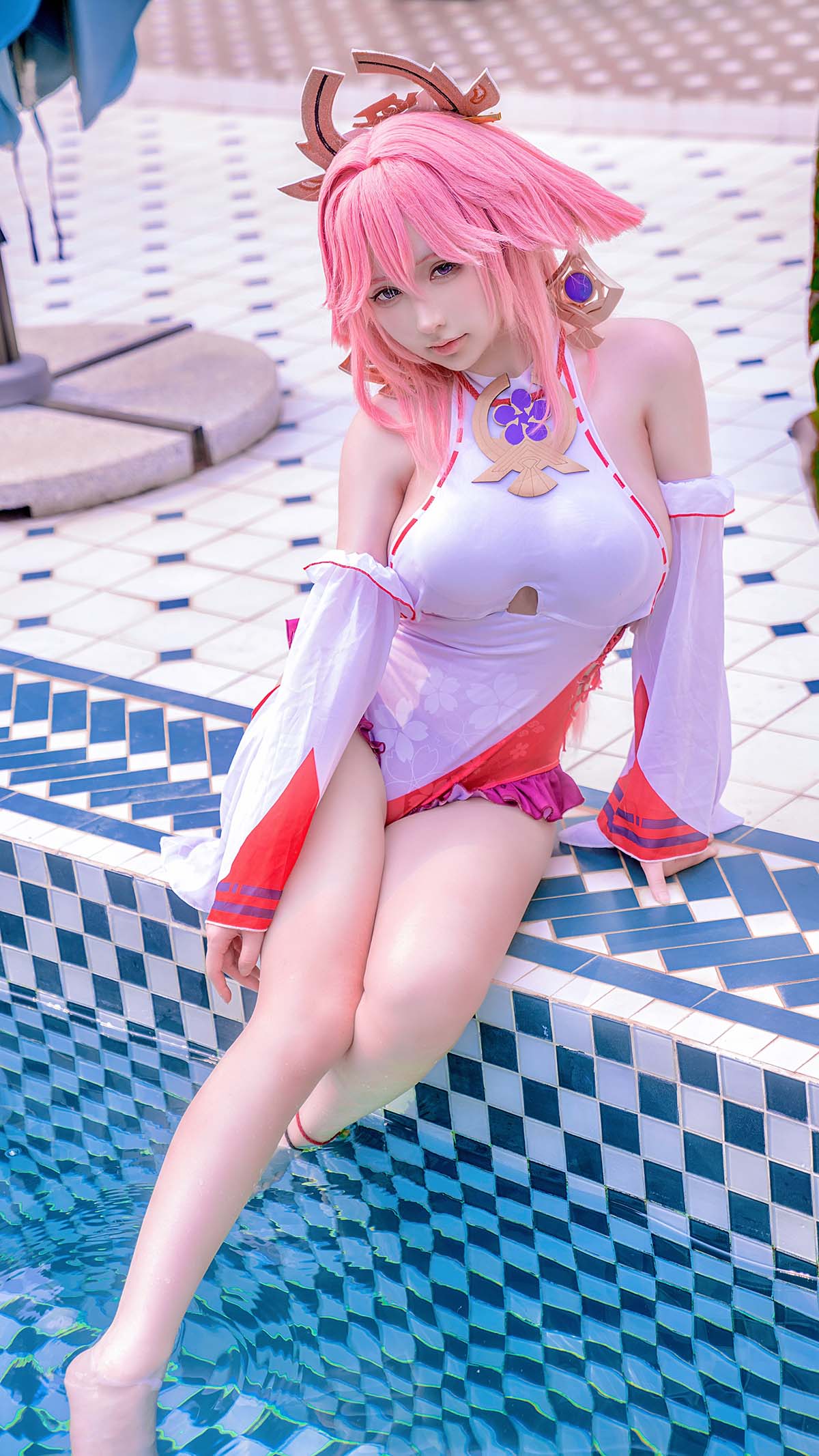 樱梨梨 – 八重神子泳装 Cosplay-第1张
