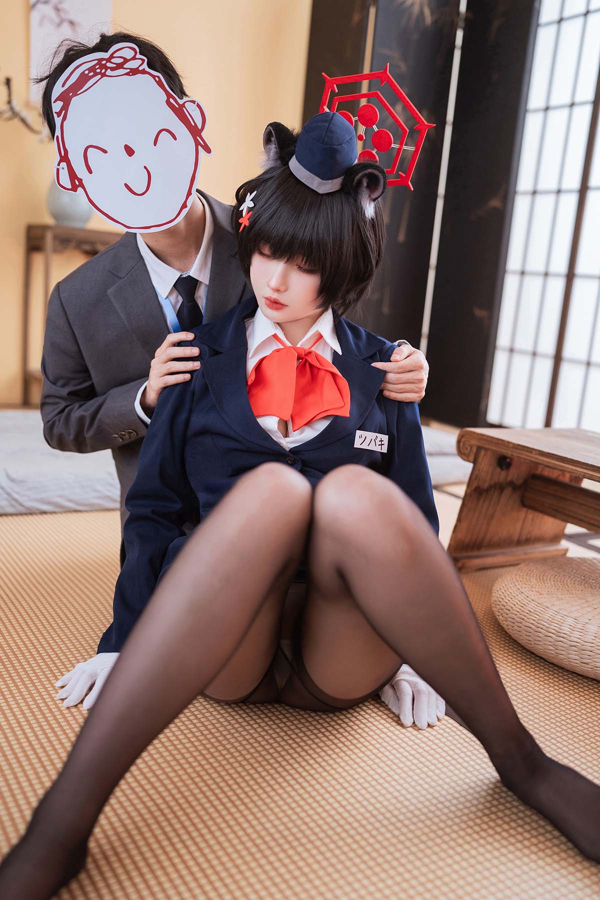 rioko凉凉子(肉扣热热子) – 导游春日椿 Cosplay-第1张
