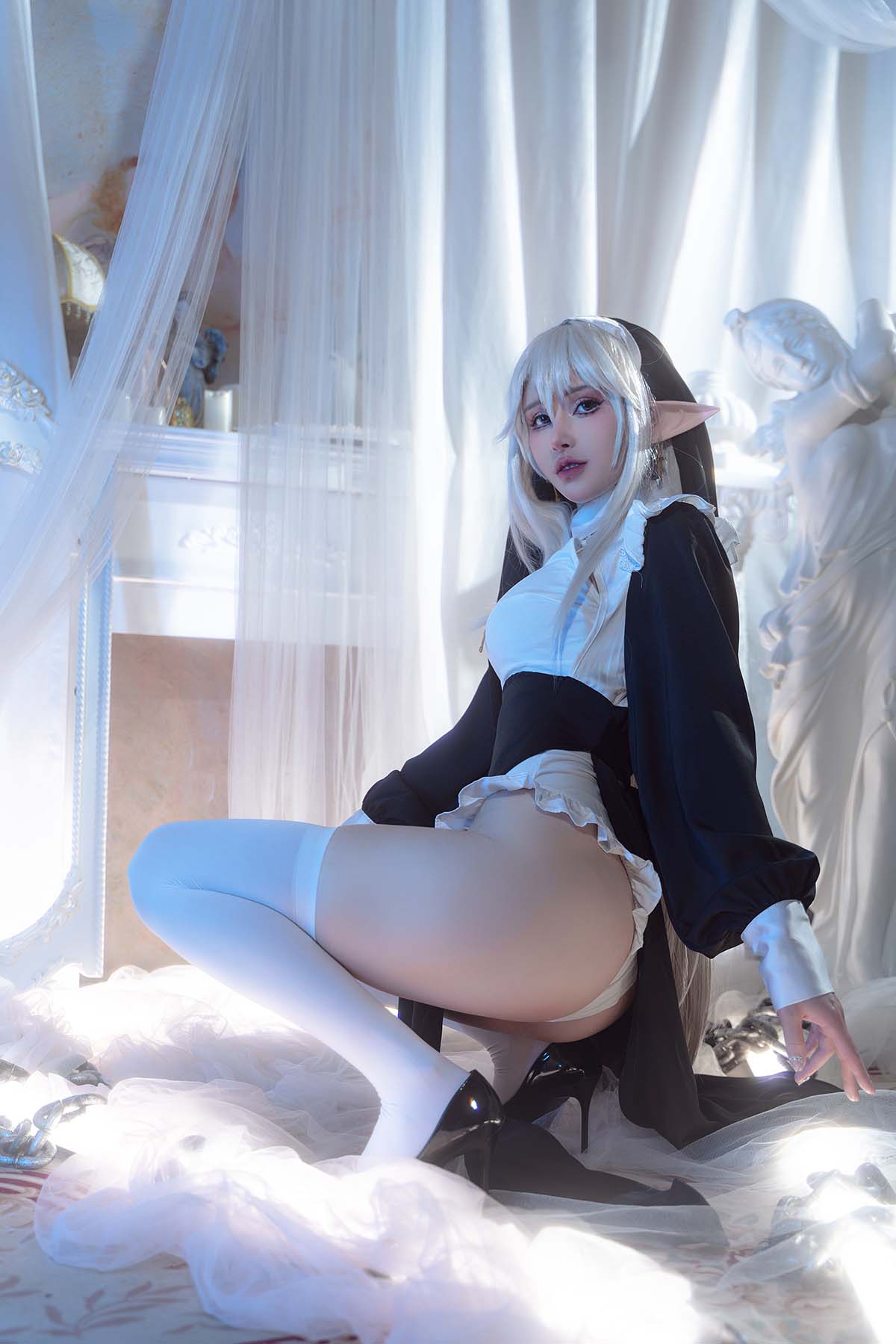 鹿八岁 – 堕落修女 Cosplay-第1张