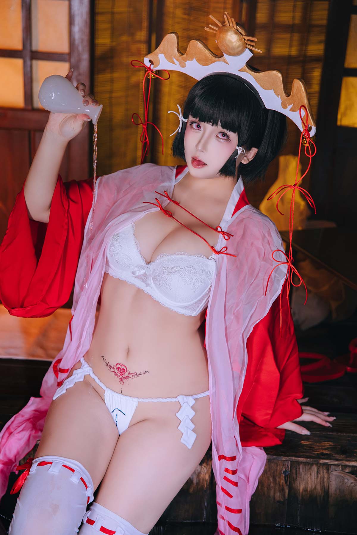 日奈娇 – 辉夜巫女 Cosplay-第1张