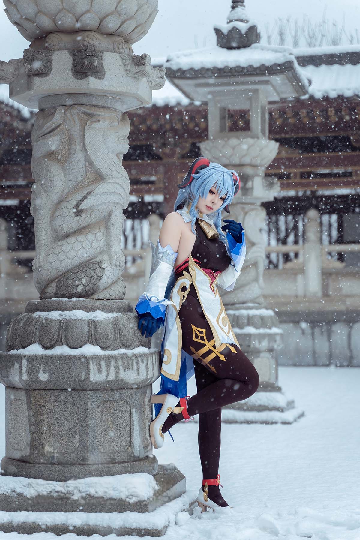 虎森森 – 原神 甘雨 雪景 Cosplay-第1张