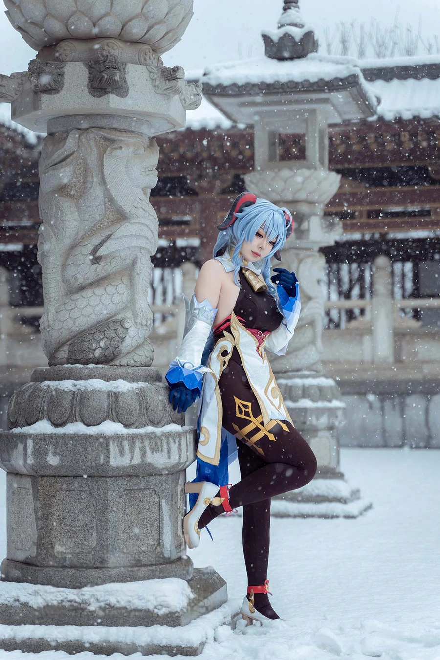 虎森森 – 原神 甘雨 雪景 Cosplay-第1张