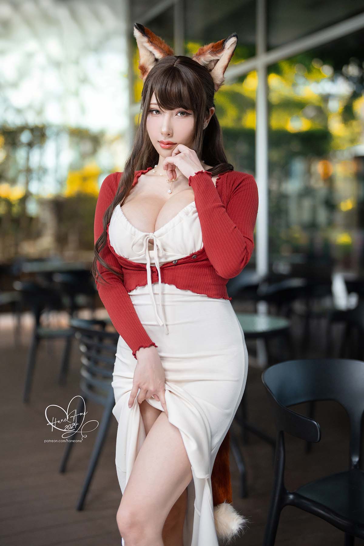 Hane Ame 雨波写真 – 寵物女友 秋日狐狸女友咖啡 Cosplay-第1张