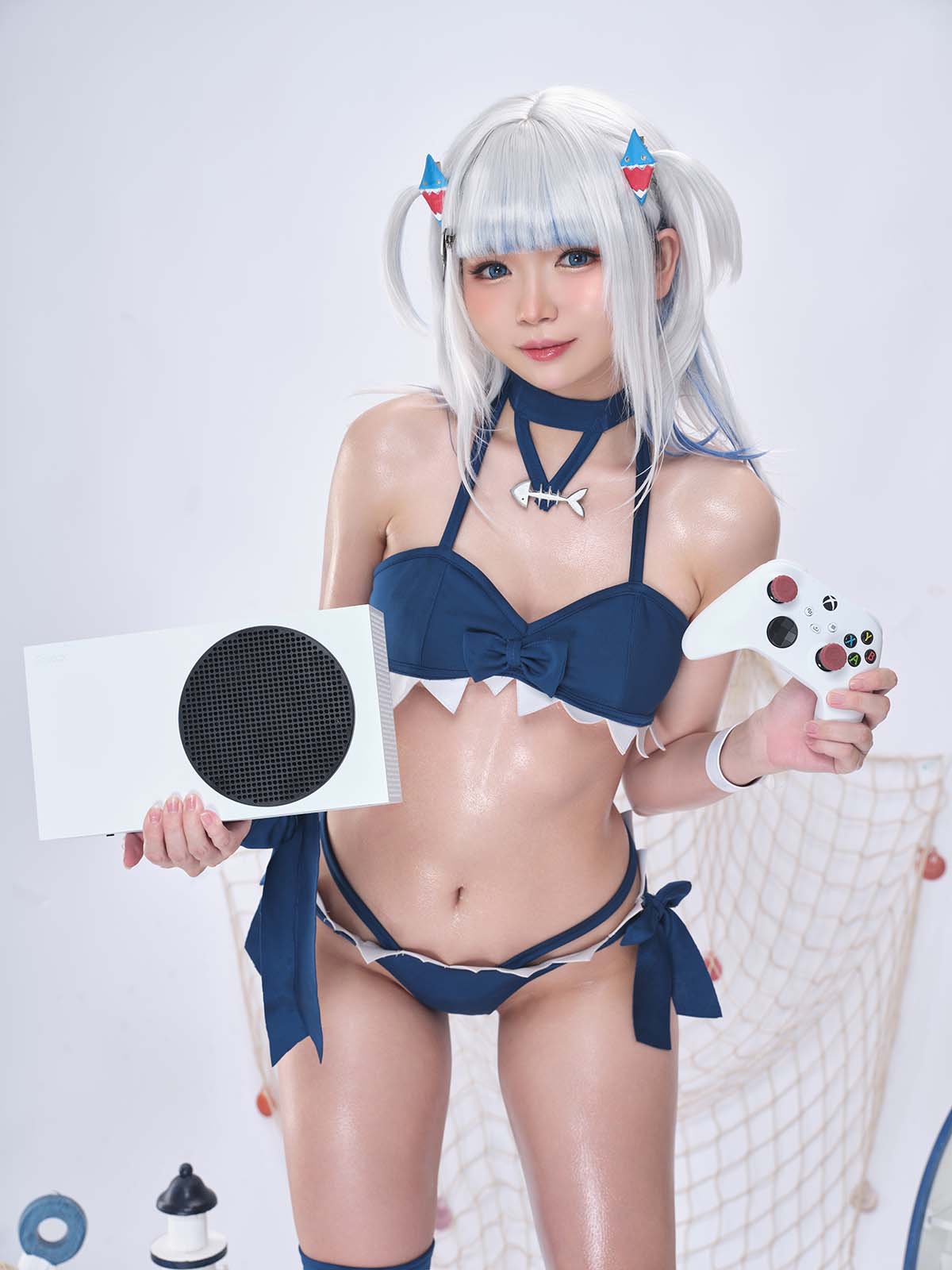 ZinieQ – Hololive Gawr Gura Swimsuit Cosplay-第1张