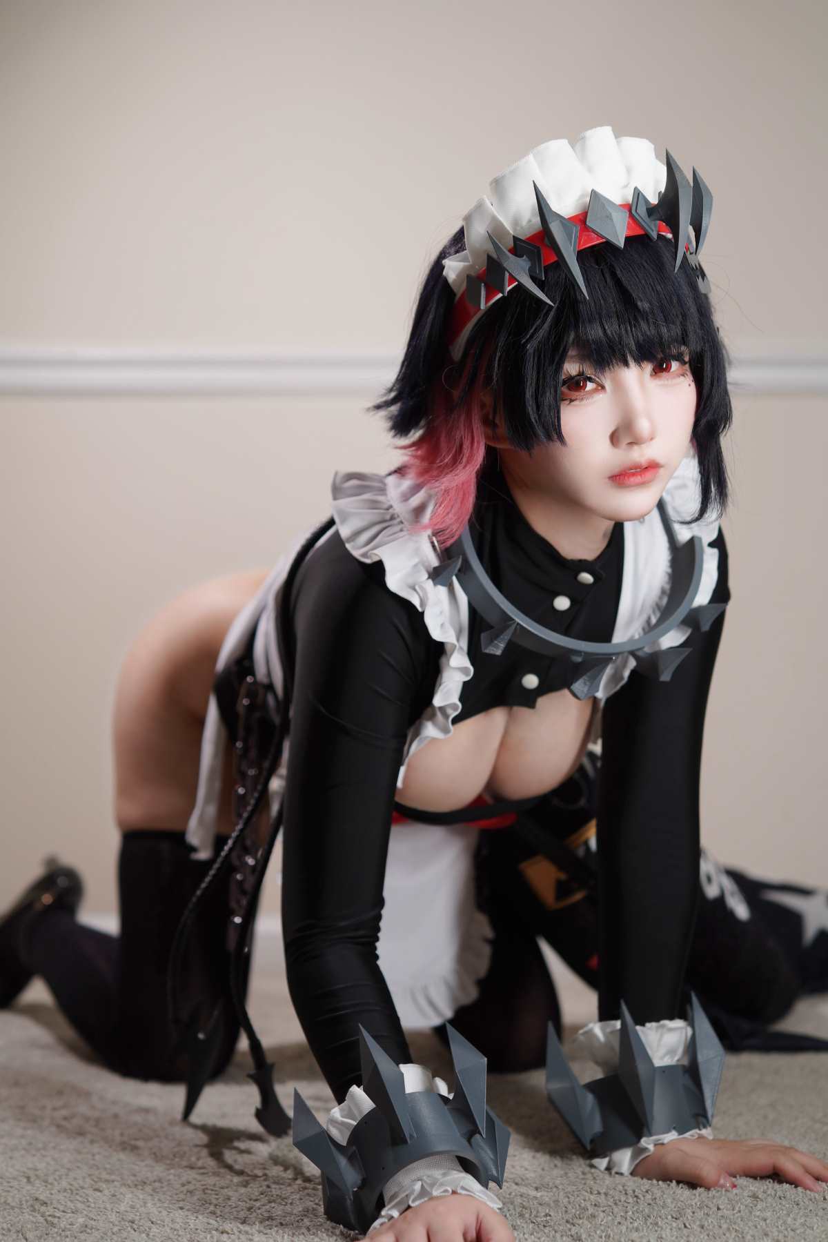 狐洛洛子 – 鲨鱼妹 女仆 Cosplay-第1张