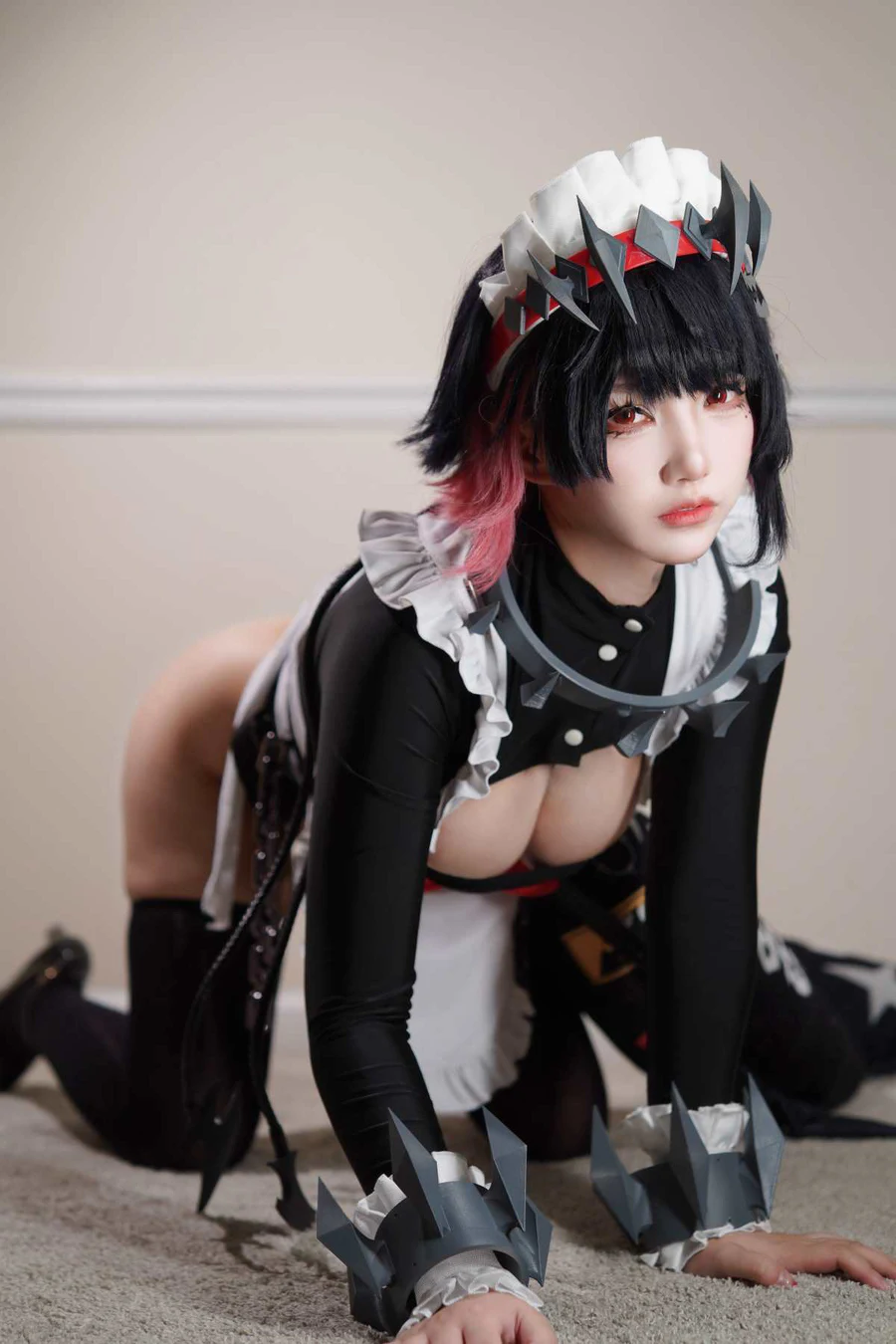狐洛洛子 – 鲨鱼妹 女仆 Cosplay-第1张