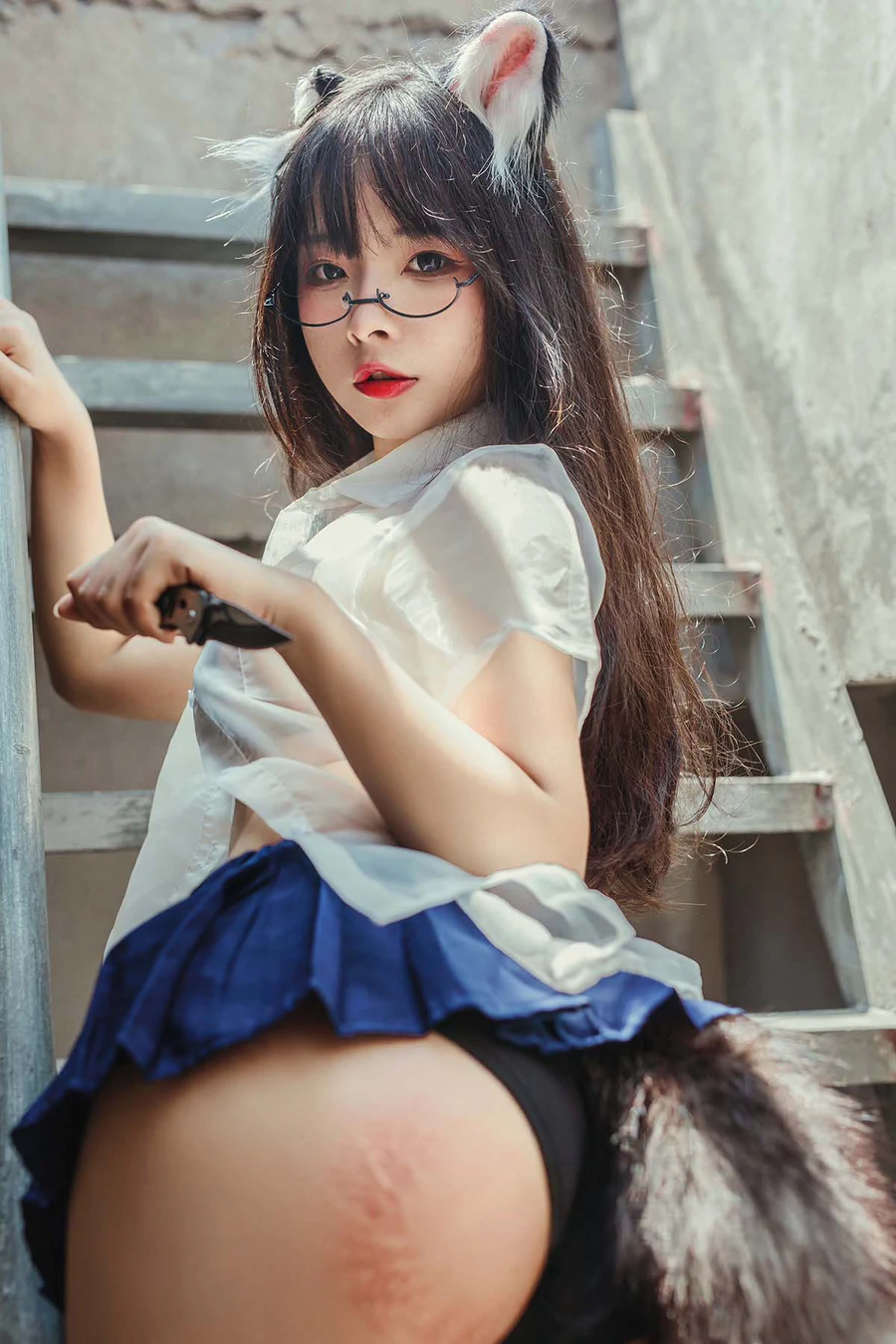 yuuhui玉汇 – 天台猫猫 黑犬机器人女友 Cosplay-第1张