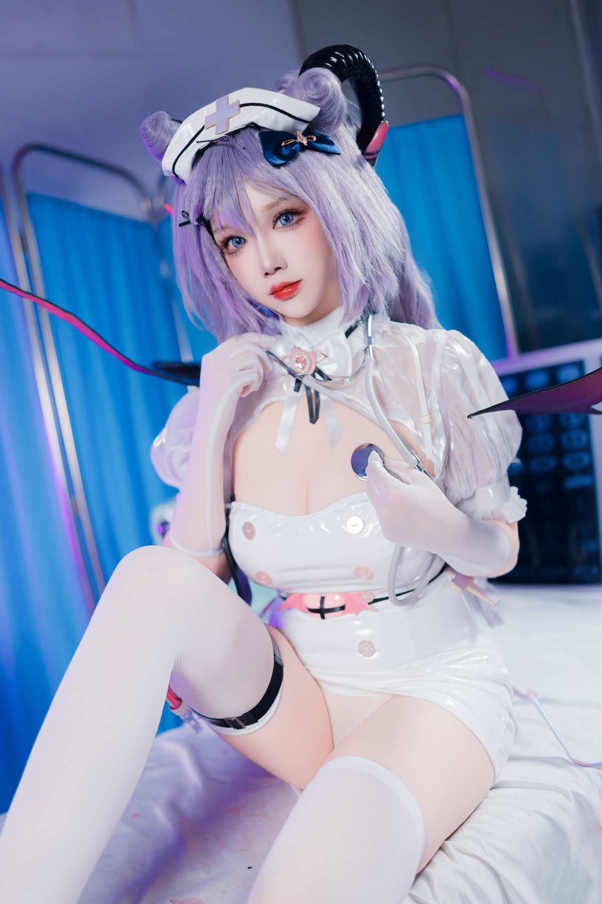 雪晴Astra – 万圣节 护士刻晴 Cosplay-第1张