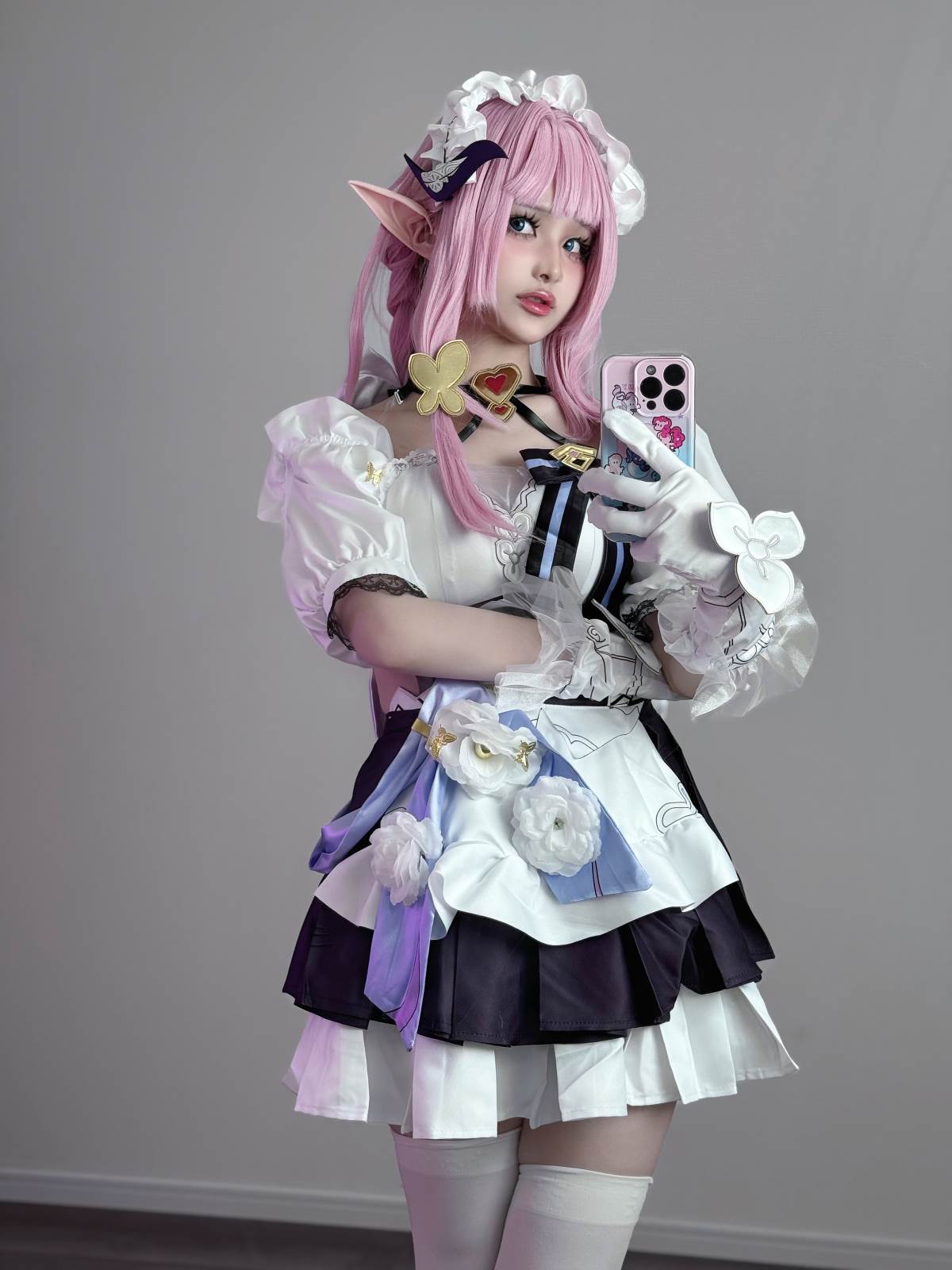 幼愛youmeko – 崩坏3 爱莉希雅女仆装 Cosplay-第1张