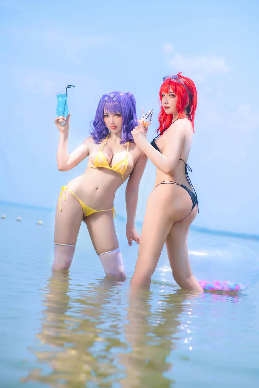 隼隼子 & 刺青Poi – 沙滩排球 Cosplay-第1张