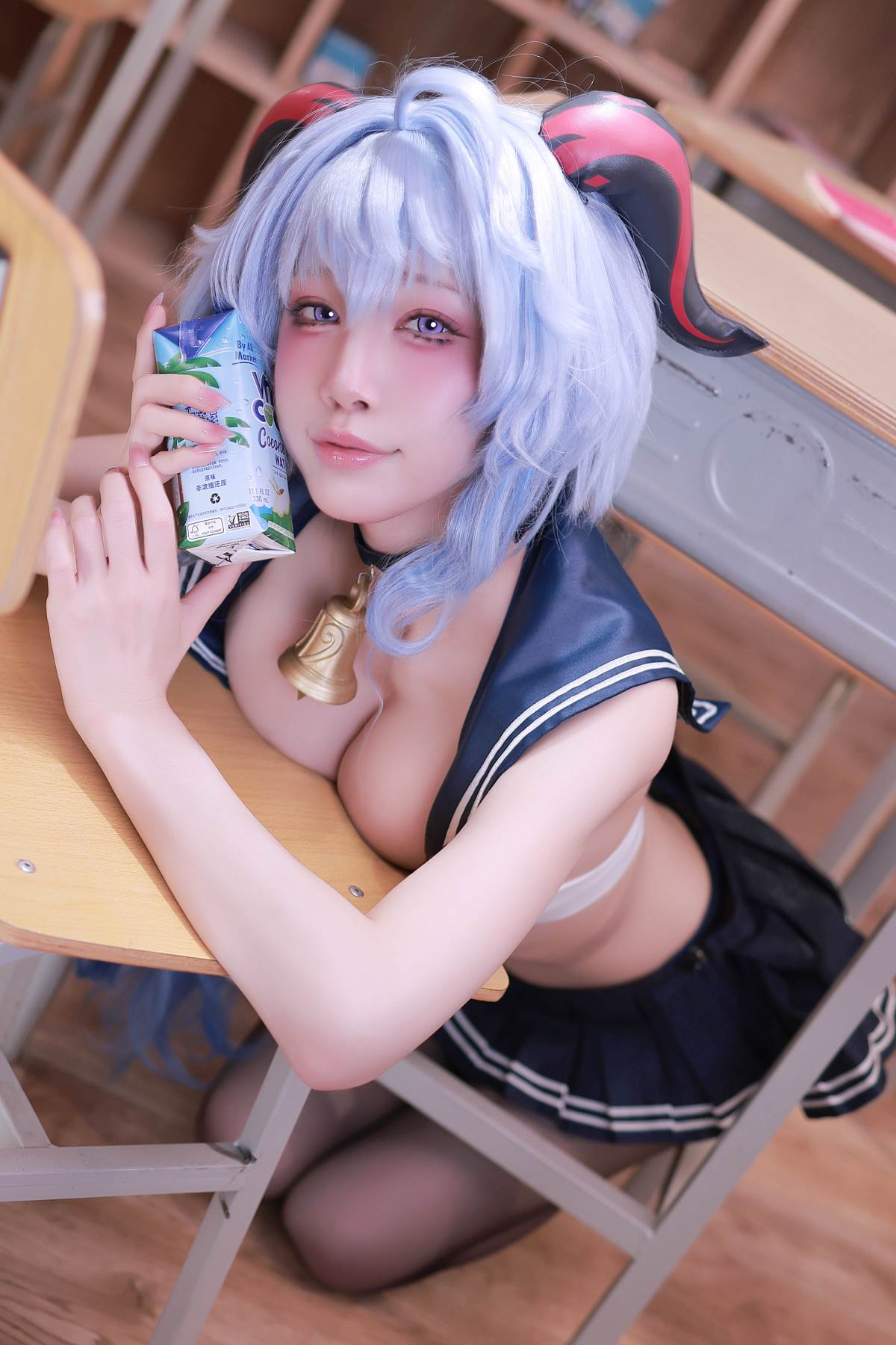 水淼aqua – 原神 甘雨 JK Cosplay-第1张