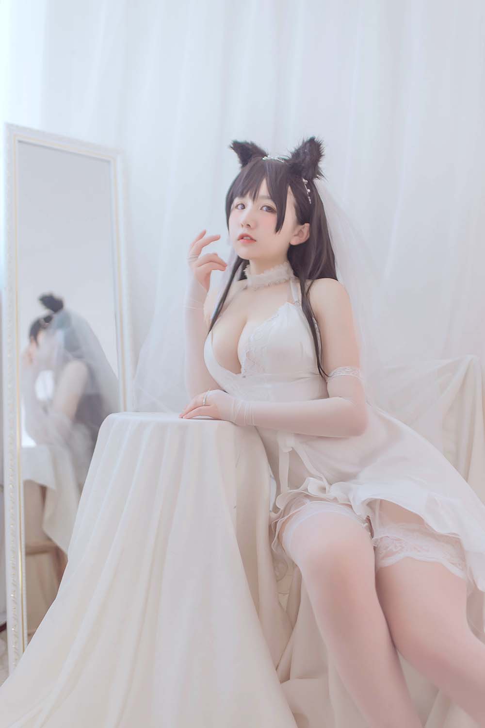 阿半今天很开心 – 爱宕婚纱 Cosplay-第1张