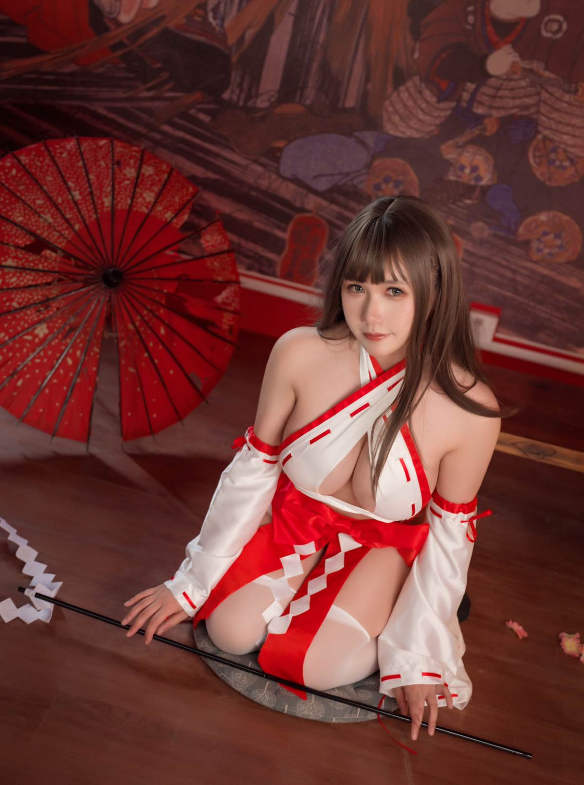 麻花麻花酱 – 巫女系列 Cosplay-第1张