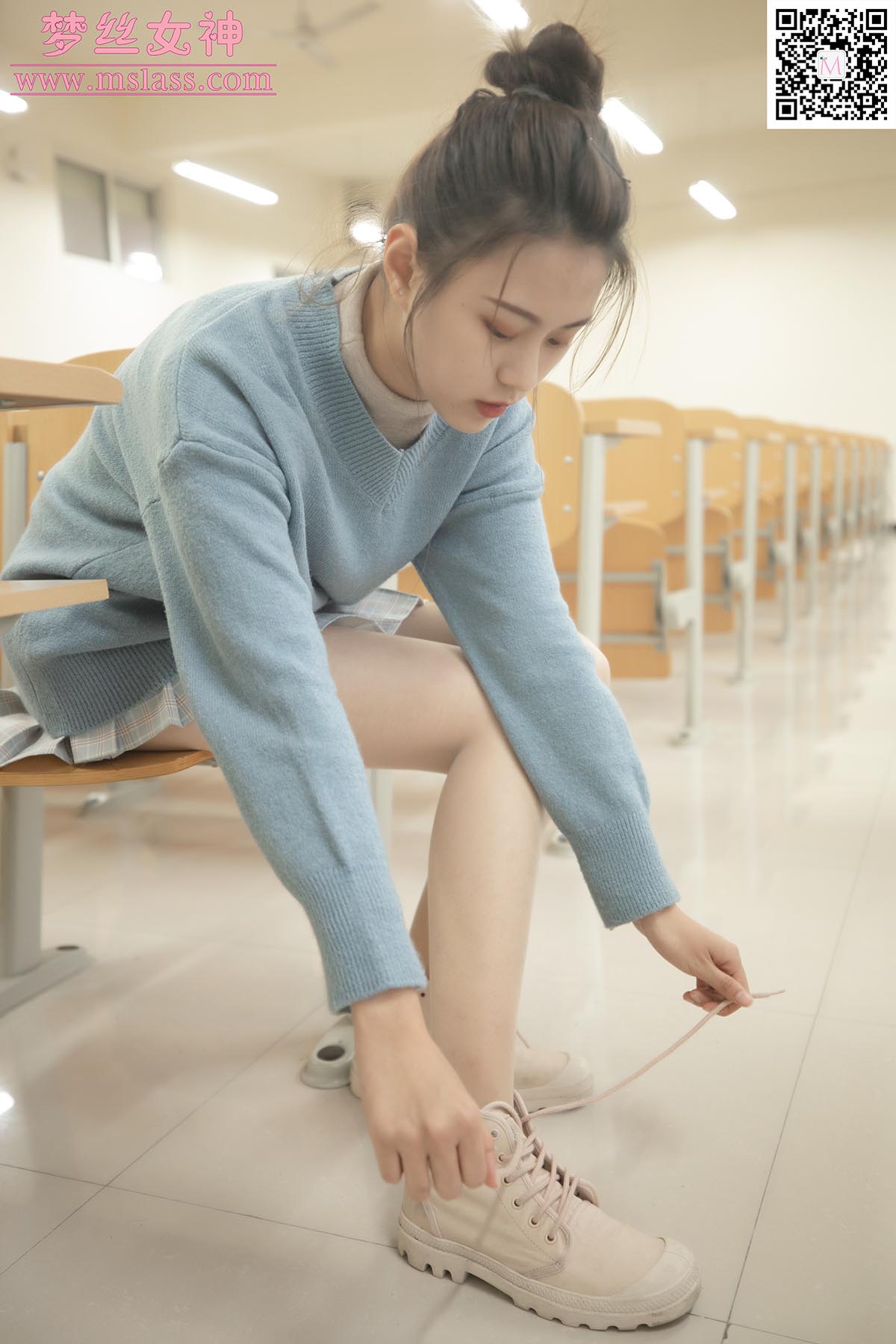 [MSLASS梦丝女神]2019.12.26 NO.080 林可儿 学院风女神 MSLASS梦丝女神-第1张