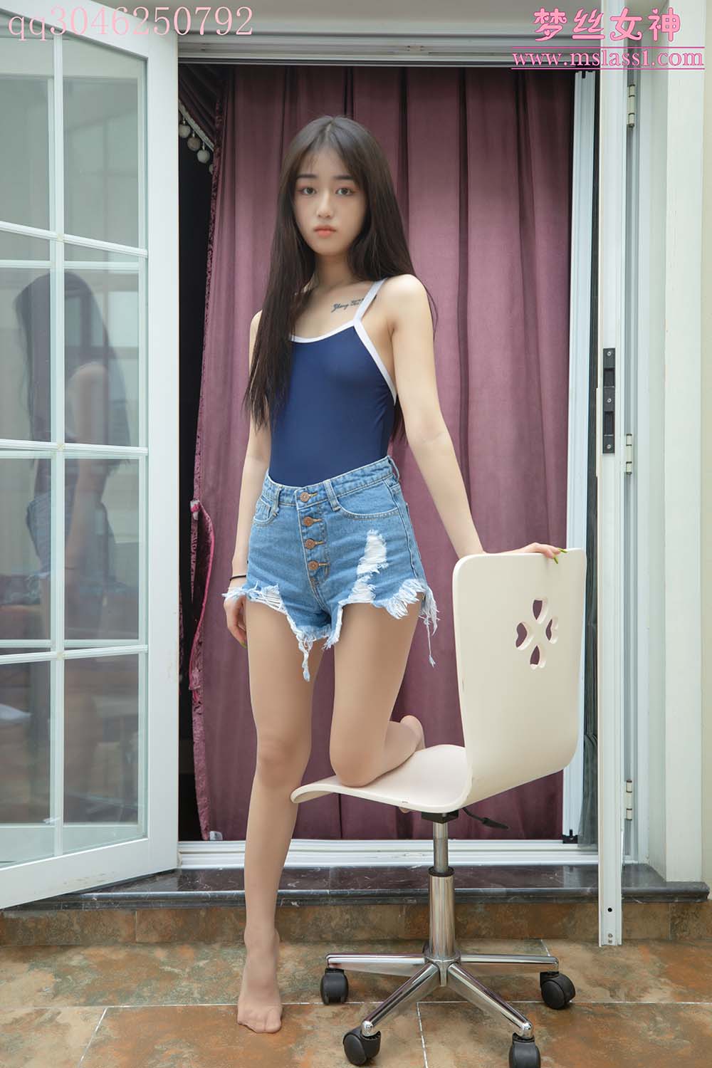 [MSLASS梦丝女神]2021.06.21 NO.155 死库水牛仔 王娇娇 MSLASS梦丝女神-第2张