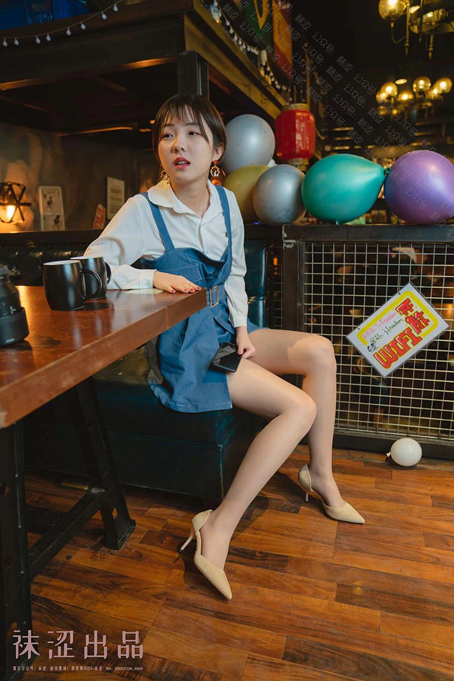 袜涩写真 VOL.059 暖暖牛仔连体裤 WSXZ袜涩写真-第2张