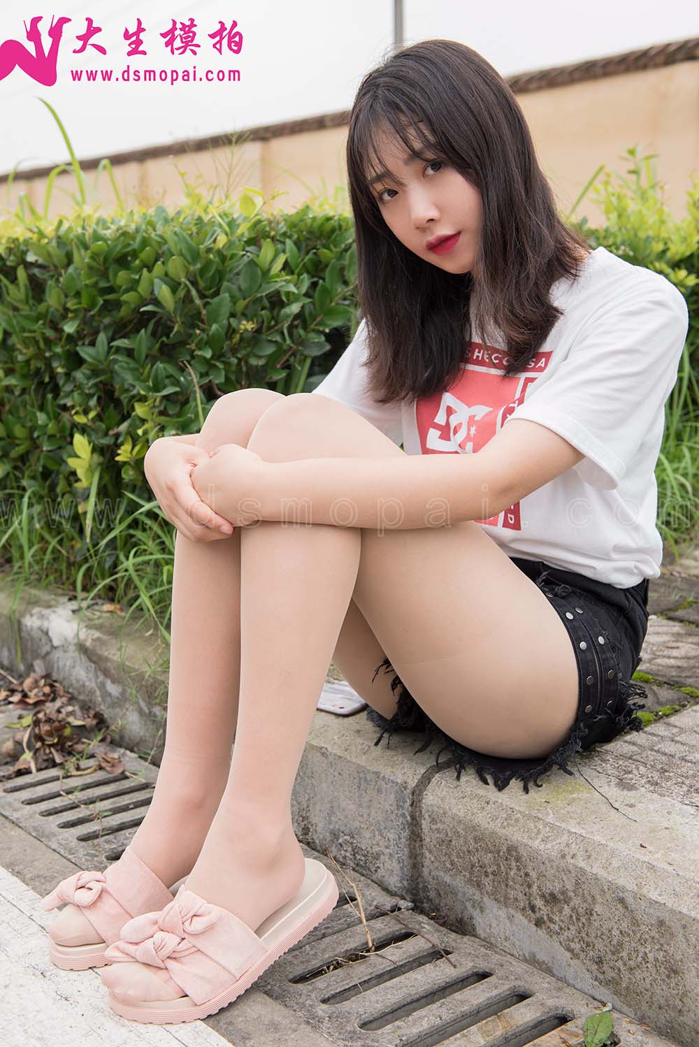 大生模拍 NO.136 珠珠 压马路的肉丝腿 DSMP大生模拍-第1张