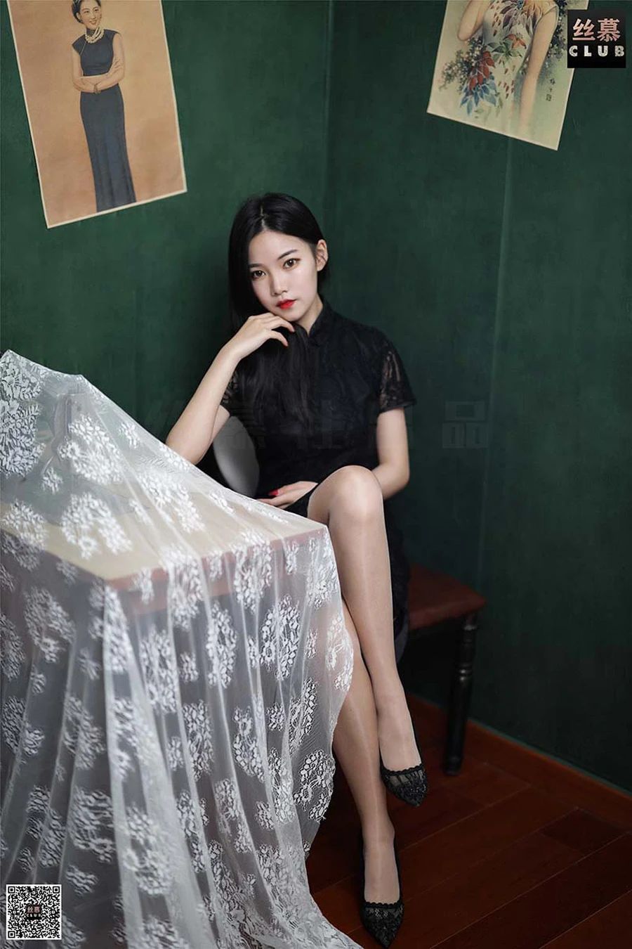 [丝慕GIRL]SM113 天天一元 模特：文欣《文欣的蕾丝旗袍》 SM丝慕GIRL-第1张