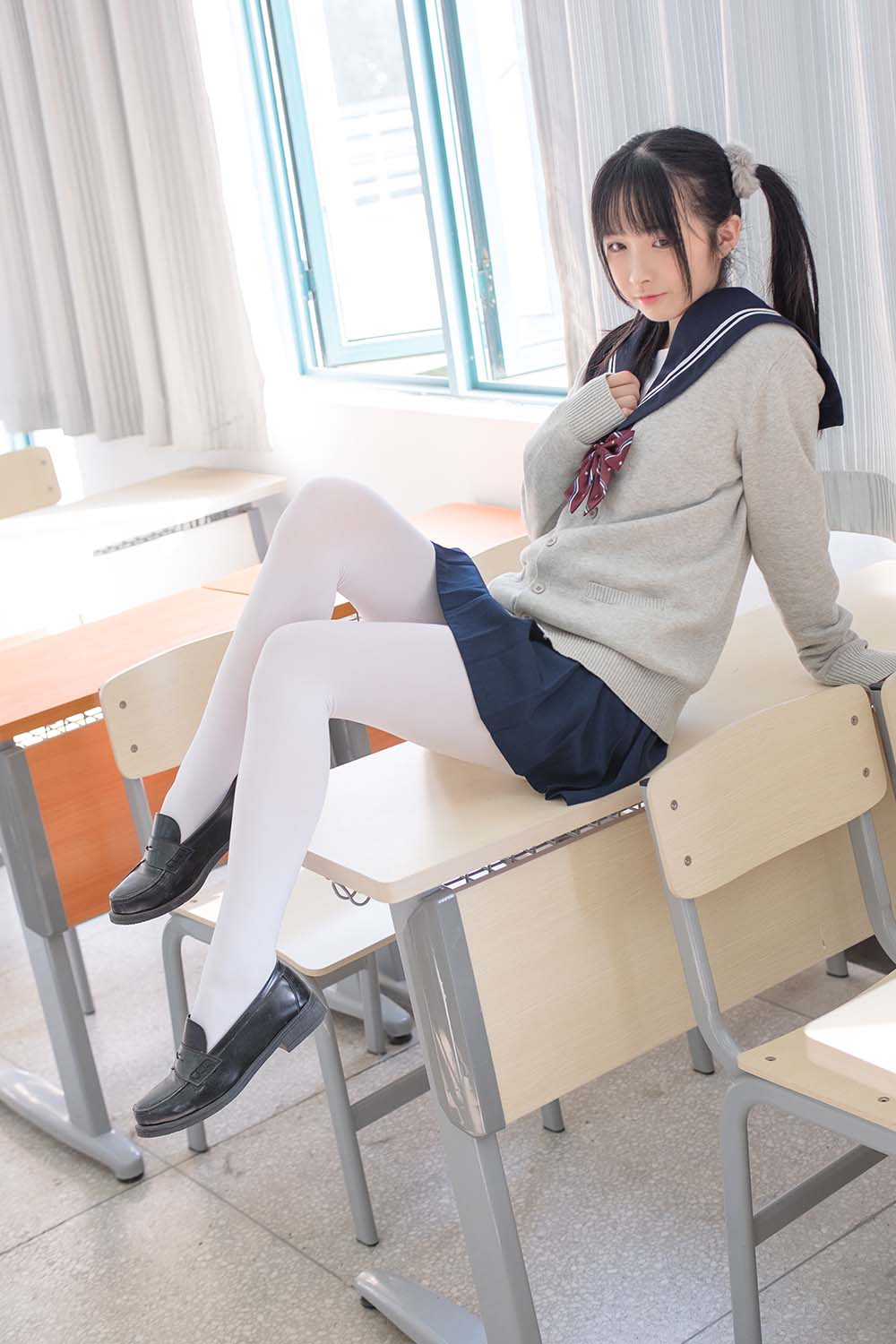 森萝财团写真 SSR-004 双马尾教室JK白丝 SLCT森萝财团-第1张