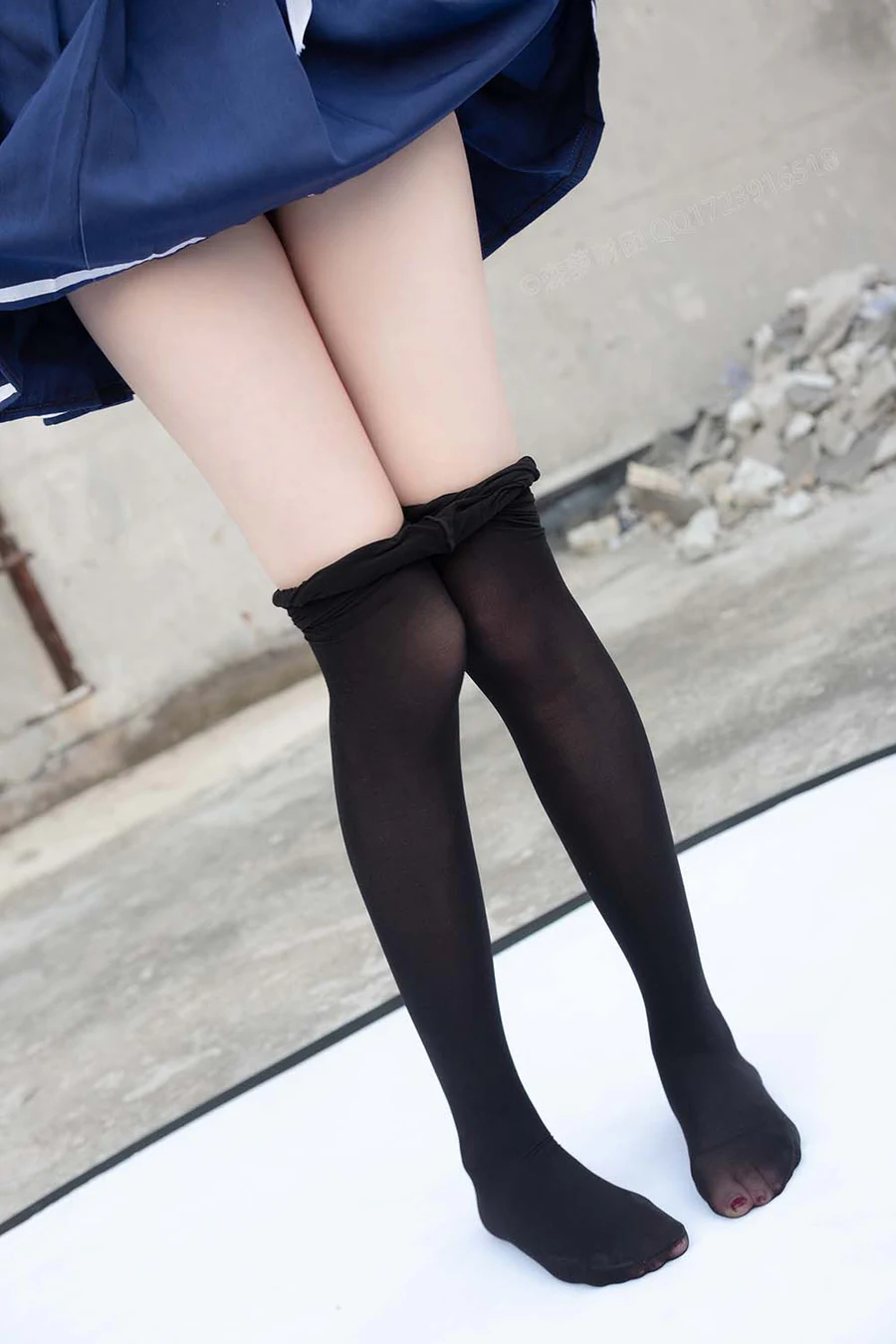 森萝财团写真 X-043 天台黑丝水手服 SLCT森萝财团-第2张